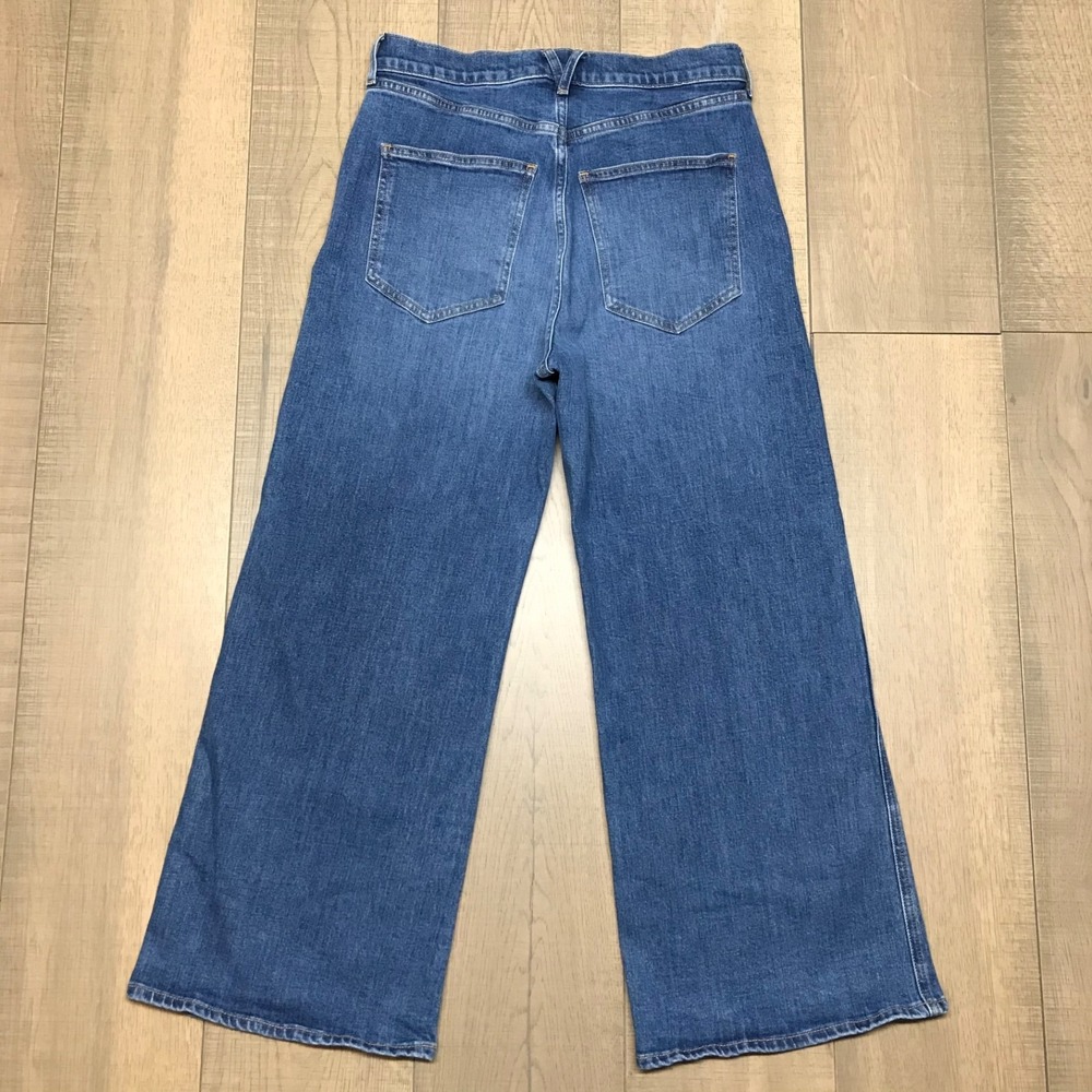 Veronica Beard Taylor Wide Leg Crop Jeans Womens 30 High Rise Serendipity Blue - Picture 2 of 14